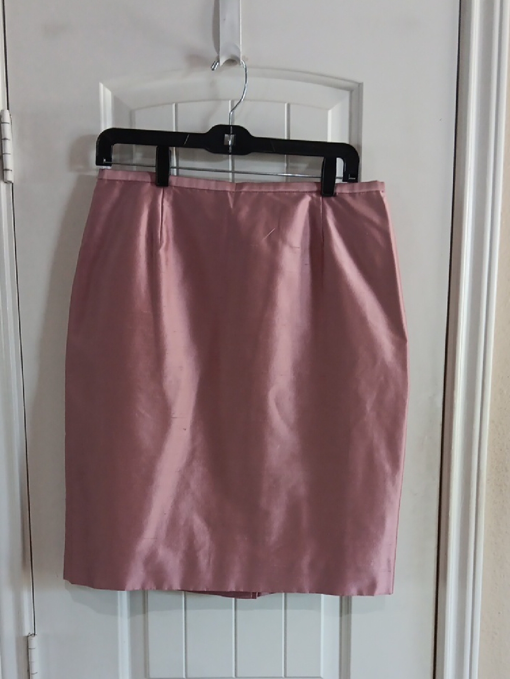 VTG Dana Buchman Petite 100% Silk Pencil Skirt Mauve Purple 12